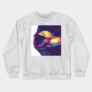 man's hand wpap pop art Crewneck Sweatshirt